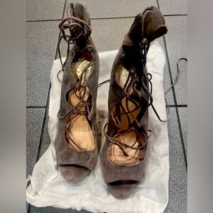 Vince CAMUTO suede lace up heels